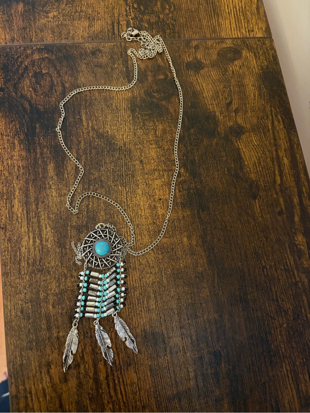 Bohemian Turquoise Dreamcatcher Pendant Necklace - Women Jewelry